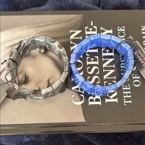 Blue and Gray Stretch Beaded Bracelets - Women's Jewelry